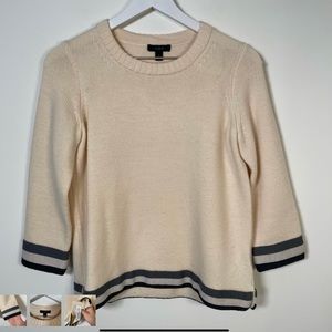 J.Crew cream 100% wool Crewneck sweater size small